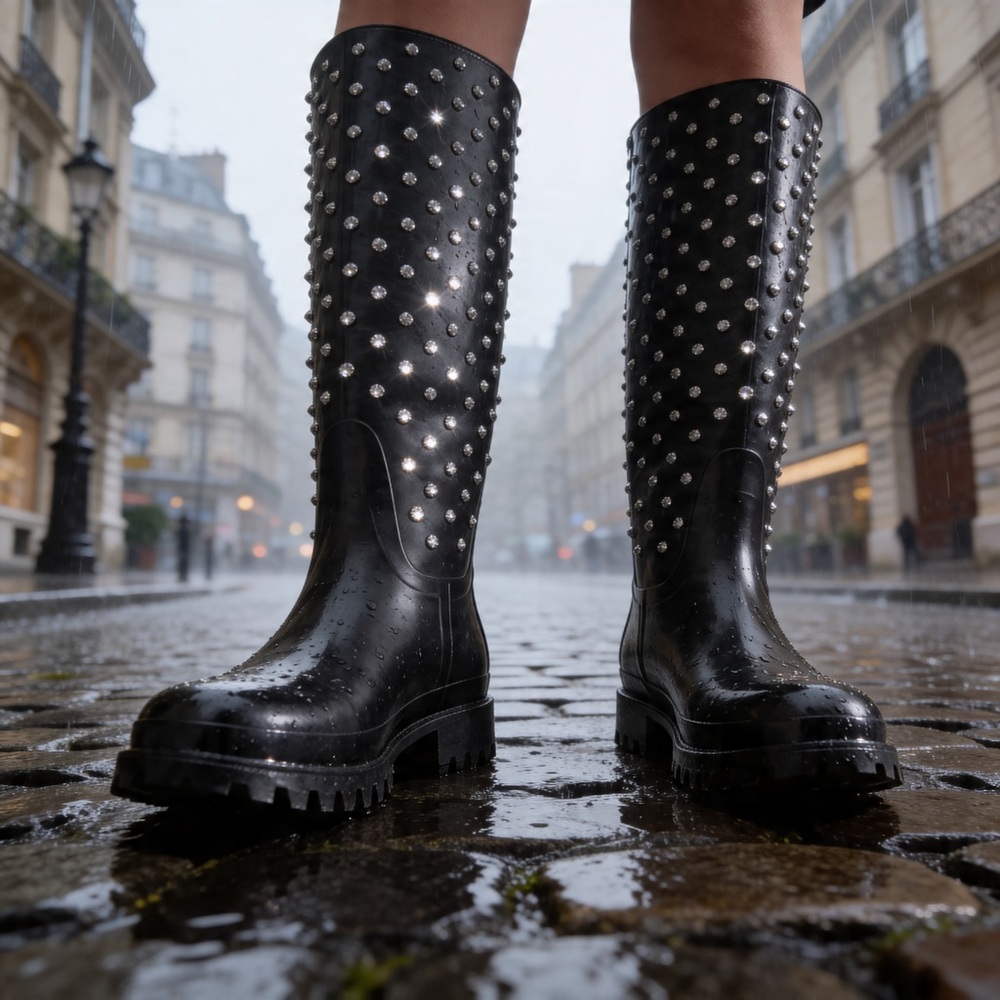 Saint Laurent Black  rubber rain Boots EUR 37